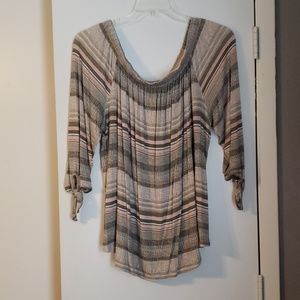 Maurices Tie Sleeve Striped Top (Size 20/22)